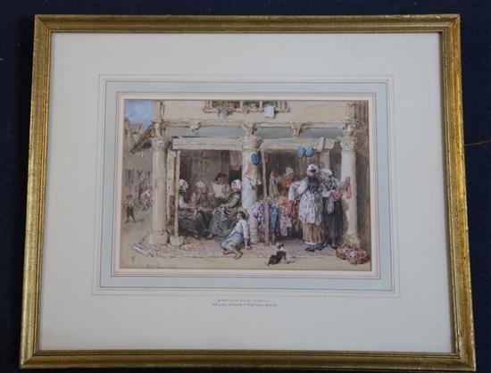 Myles Birket Foster (1825-1899) A Mercers Shop, Venice 7 x 10in.